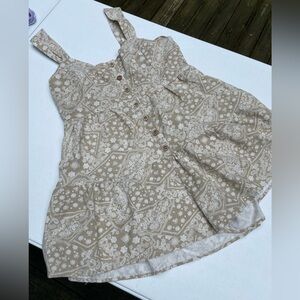 Women’s brown paisley bandana print romper